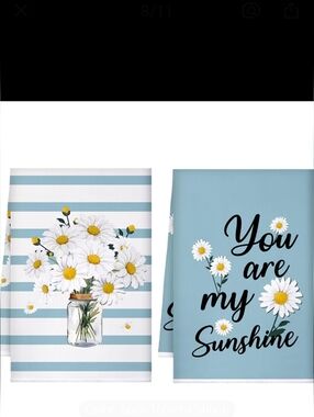 You Are My Sunshine Daisy Kitchen Tea Towels - (2)